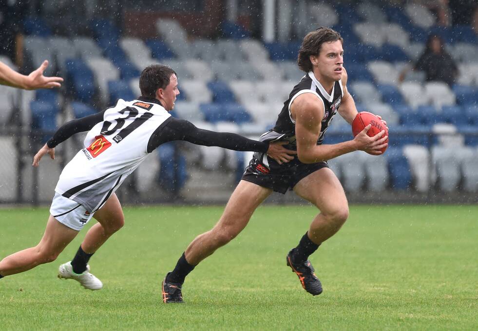 DEFENCE FIRST: Angus Bade made his senior debut for Warrnambool and also consolidated a spot in GWV Rebels' back line in 2021. Picture: Adam Trafford 