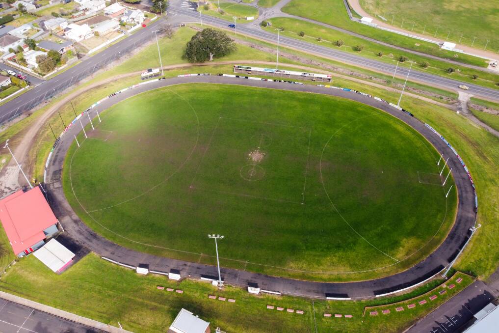 A bird's eye view of South Warrnambool's Friendly Societies' Park in 2021. File picture 