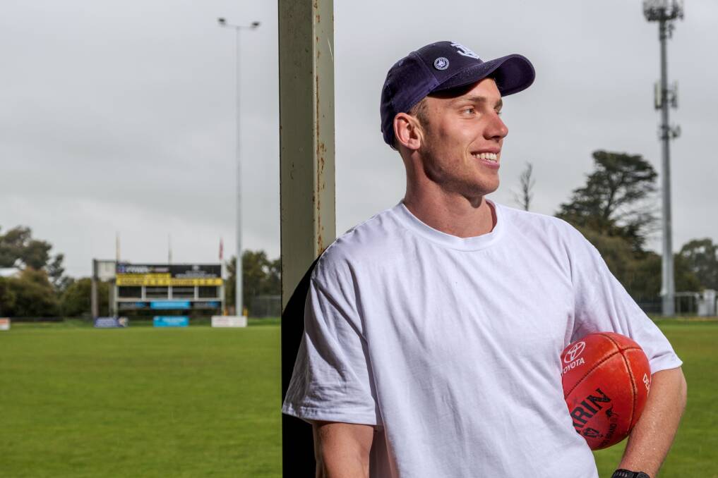 Fremantle footballer Josh Corbett pictured at Bushfield Recreation Reserve, the home of North Warrnambool Eagles, in 2022. File picture 
