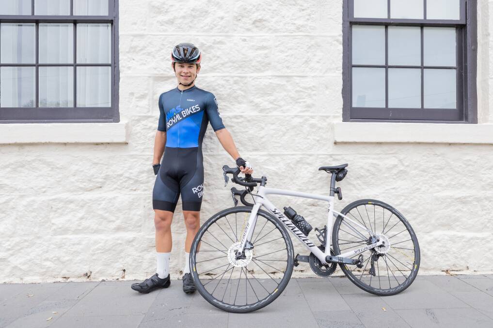 Port Fairy teenager James Verhoef, 15, took part in the Big Ride for a Big Life journey from Melbourne to Warrnambool. Picture by Anthony Brady 