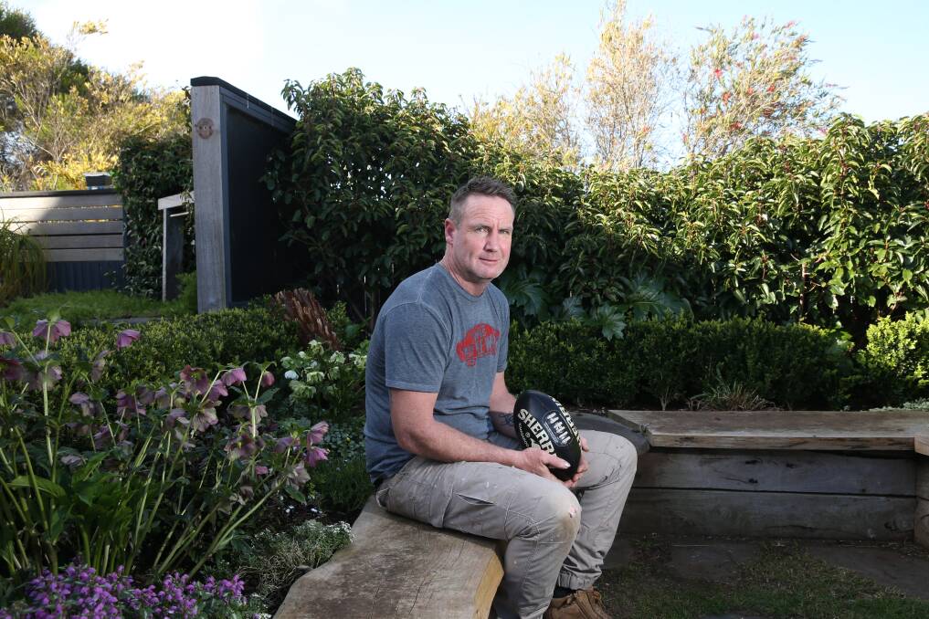 WORK-LIFE BALANCE: Frankie Matthews, now 44, works as a landscaper and enjoys family moments. Picture: Mark Witte 