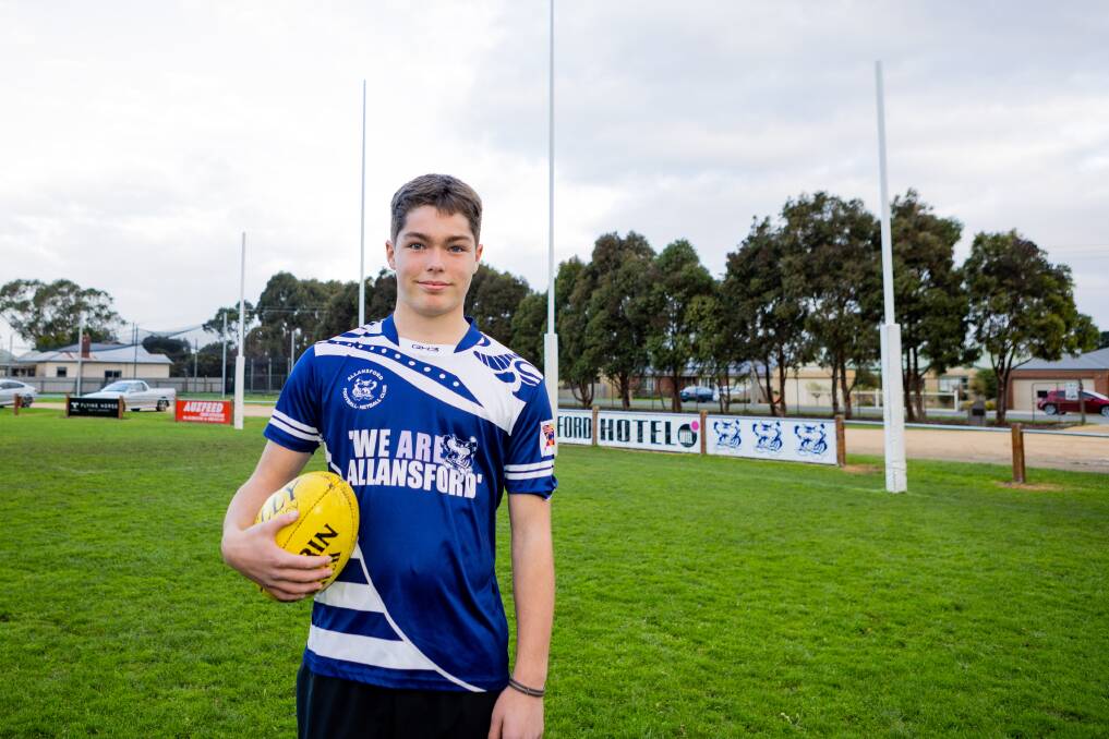Allansford's Levi Draffen is proving a dangerous forward in the Warrnambool and District league under 15 competition. Picture by Anthony Brady