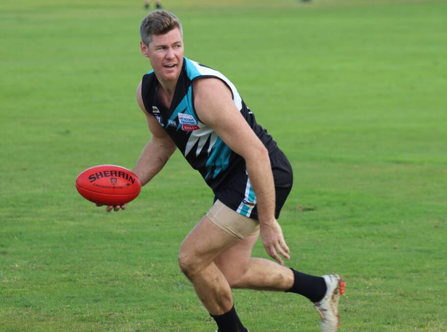 ON THE MOVE: Kolora-Noorat forward Ben Fraser looks for an attacking option. Picture: Justine McCullagh-Beasy 