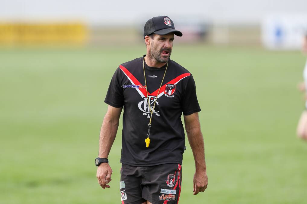 WORDS OF WISDOM: Essendon footballer Marty Gleeson has a close relationship with Koroit coach Chris McLaren (pictured). Picture: Morgan Hancock 