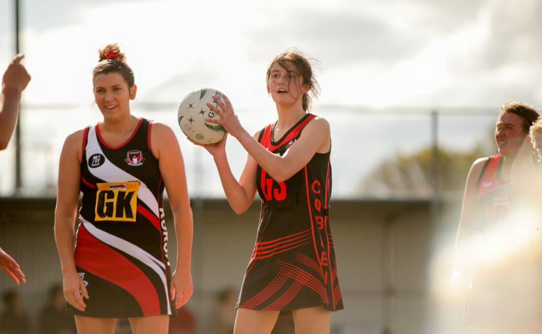 DEBUT EFFORT: Jess Bouchier impressed in her first open netball game for Cobden. Picture: Chris Doheny 