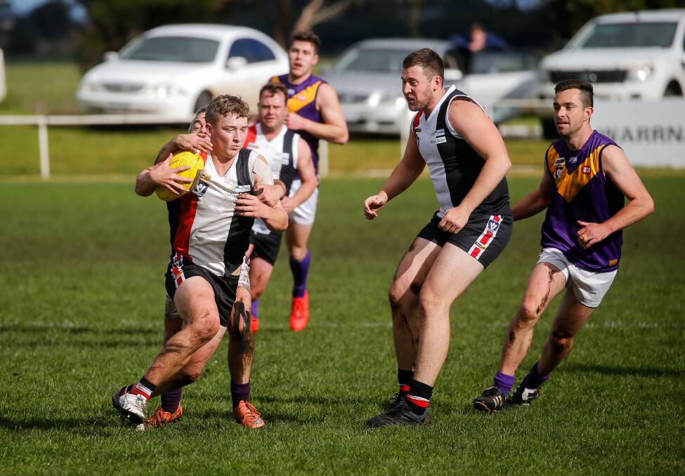 OUTTA MY WAY: Jack Block in action during a Koroit versus Port Fairy reserves game in 2021. Picture: Anthony Brady 