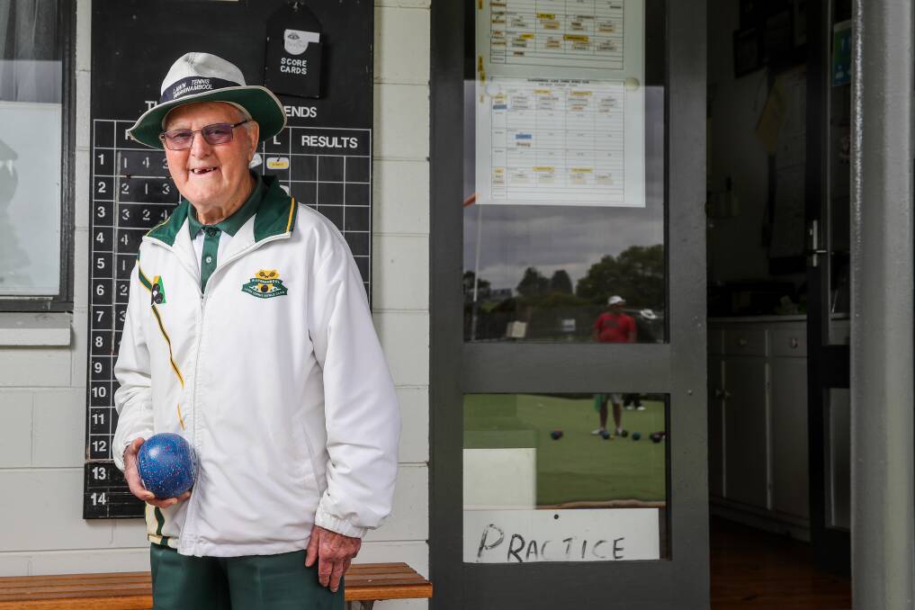 SECOND HOME: Dennis Hill can be found at Lawn Tennis Bowls Club often, playing in both social and pennant competitions. Picture: Morgan Hancock 