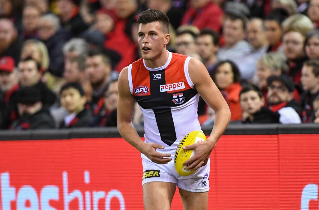 TRAINING MIX UP: St Kilda ruckman Rowan Marshall is home in the south-west, training with younger brother Ollie on the family farm. Picture: Morgan Hancock