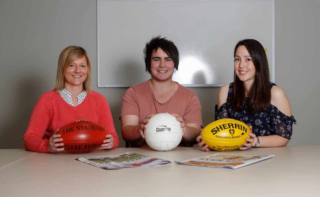 The Standard sports reporters - Justine McCullagh-Beasy, Nick Ansell and Susie Giese - in 2017. 