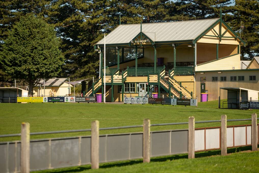 HISTORIC: The old grandstand overlooks Gardens Oval at Port Fairy. Picture: Chris Doheny 