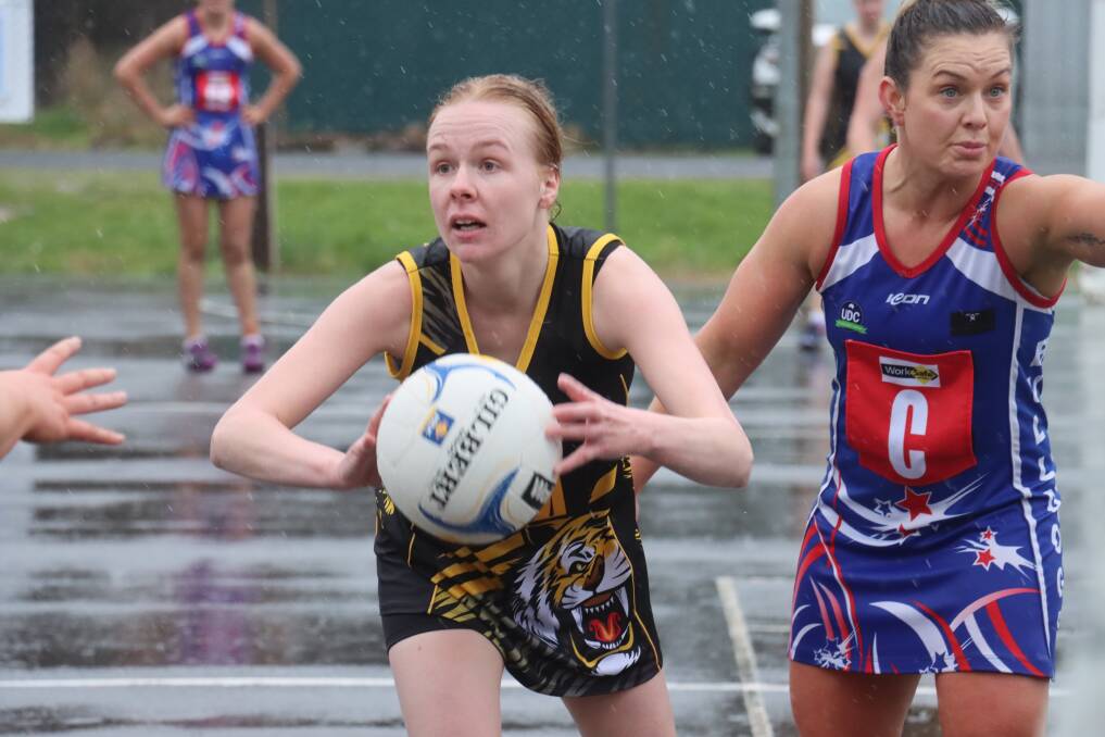 TIGER TIME: Carly Peake in action for Merrivale against Panmure on Saturday. Picture: Justine McCullagh-Beasy