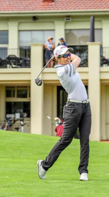 HOME AWAY FROM HOME: Former Port Fairy golfer Joanna Flaherty in action at Commonwealth Golf Club.