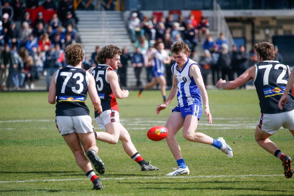 Hamilton Kangaroos' Charlie Alexander during the 2022 under 18.5s grand final against Koroit. Picture by Anthony Brady 