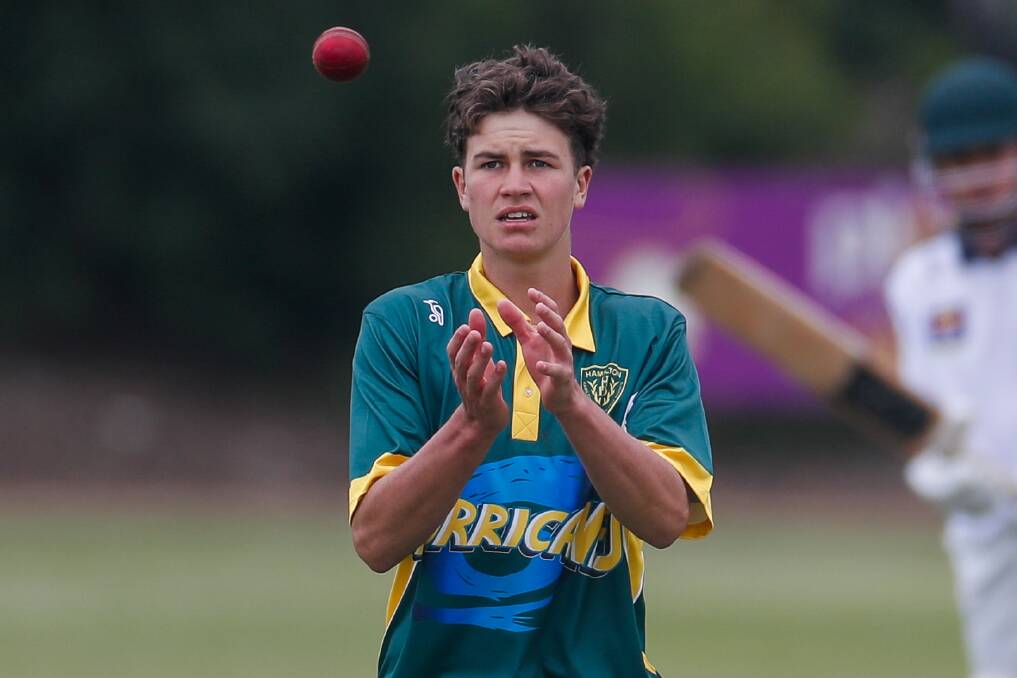ALL-ROUNDER: Hamish Cook playing for Hamilton and District Cricket Association in Warrnambool Under 17 Country Week in 2021. Picture: Morgan Hancock 