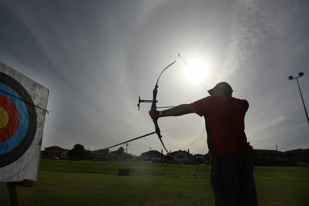 EYE IN: Archers must now practice at home until coronavirus-enforced restrictions are scaled back. 