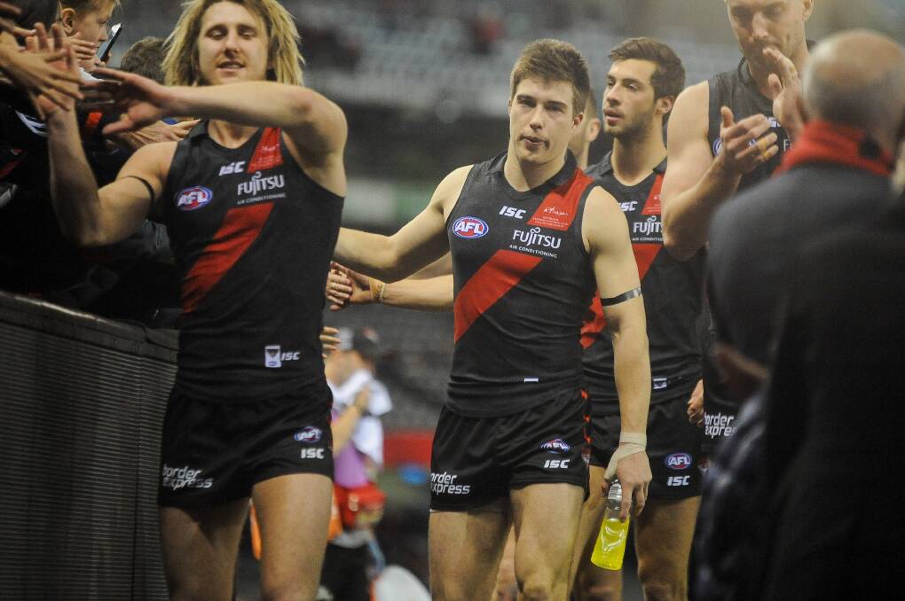 COUNTRY-MADE: Essendon's Zach Merrett is part of 'The Cobden Footy Factory'. He is one of the Bombers' best midfielders. Picture: Morgan Hancock 