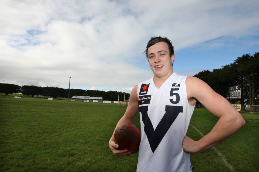 STATE PRIDE: Lewis Taylor went on to play for Vic Country at the AFL under 18 national championships in 2012 and 2013. 