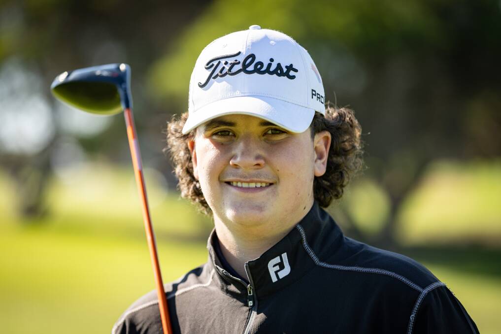 Lachie Walker, 17, made the most of his school holidays, playing golf tournaments across Victoria. Picture by Sean McKenna 