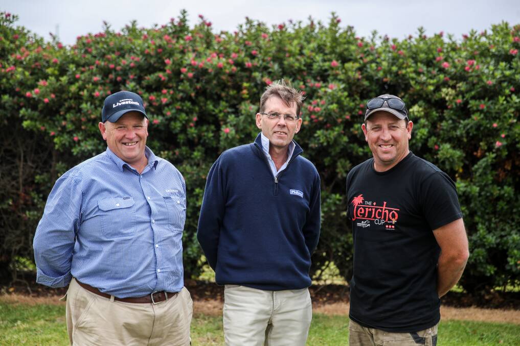 MEMORIES: Trevor Dowd, Brad Stacey and Gerard Farley became friends as Warrnambool Co-Op employees and are still good friends today 20 years after the co-op closed. Picture: Morgan Hancock 