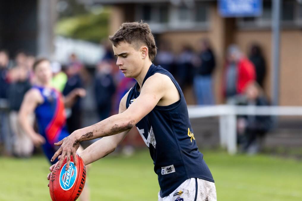 Warrnambool's Sam Niklaus, who played for Vic Country at under 16 level, made his Hampden league senior debut in 2023. Picture by Anthony Brady 