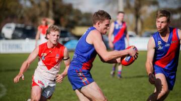 LEADER: Experienced footballer Jarryd Hay was Terang Mortlake's best against South Warrnambool on Saturday. The Bloods fell just short of defeating the second-placed side. Picture: Anthony Brady 