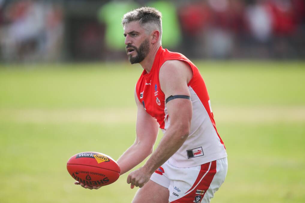 SIDELINED: South Warrnambool goal-kicker Ricky Henderson has had surgery on a broken finger and will miss the qualifying final. Picture: Morgan Hancock 