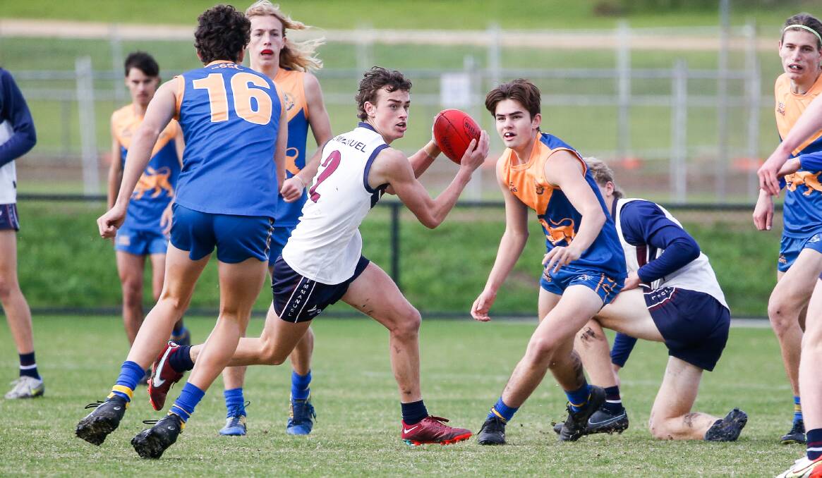 DANGEROUS: Zippy small forward Will White kicked six goals for Emmanuel College on Wednesday. Picture: Anthony Brady 