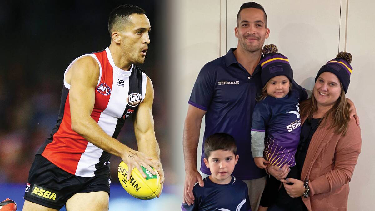 NEW COLOURS: Former St Kilda footballer Shane Savage is excited to bring his family - wife Sarah and children Jett and Willow - on a new adventure with Port Fairy. Main picture: Getty Images