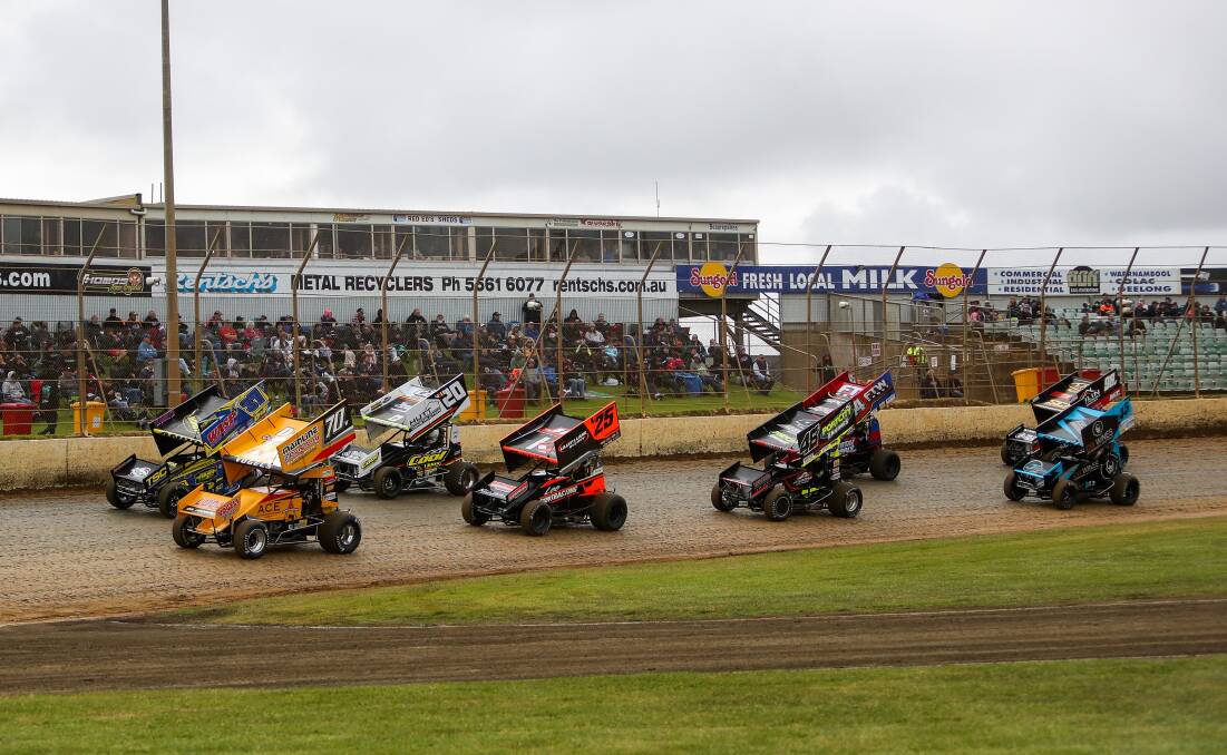 SHOWTIME: Drivers like to entertain spectators at Premier Speedway. Picture: Morgan Hancock 