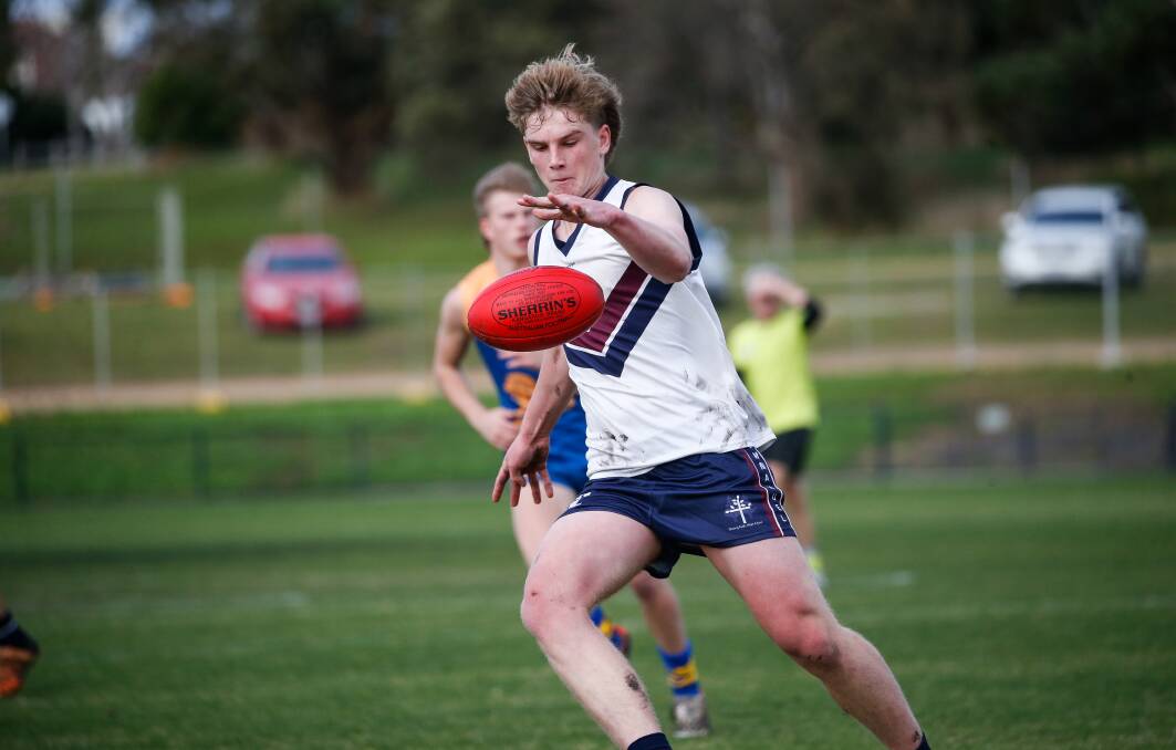 IMPRESSIVE: Ollie Myers, who is in year 10, was one of Emmanuel's contributors on Wednesday. He plays senior football for Port Fairy. Picture: Anthony Brady 