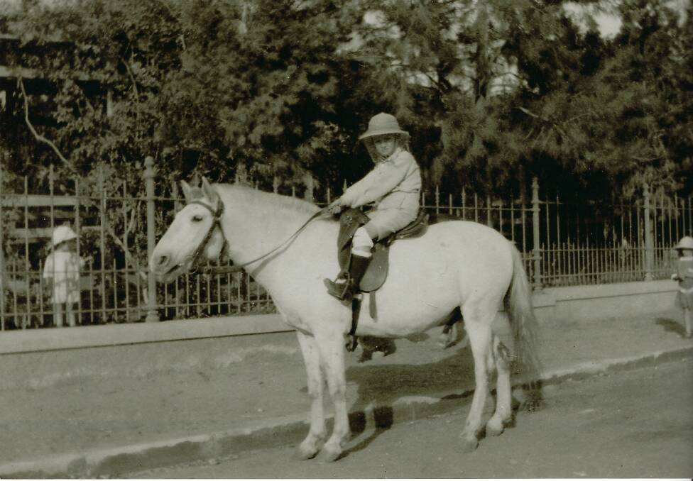 MUSEUM ARTIFACT: Jay Davies on Banjo Paterson's pony in Cairo. 