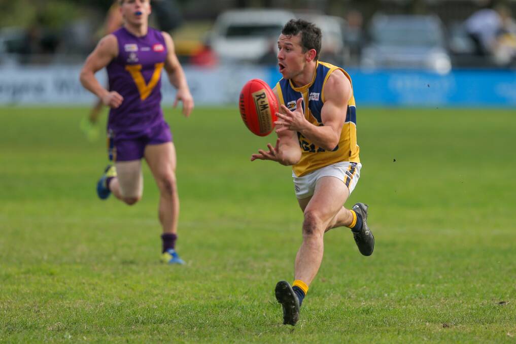 SNEAKY: Jarryd Lewis likes to hit the scoreboard for North Warrnambool Eagles. Picture: Morgan Hancock 