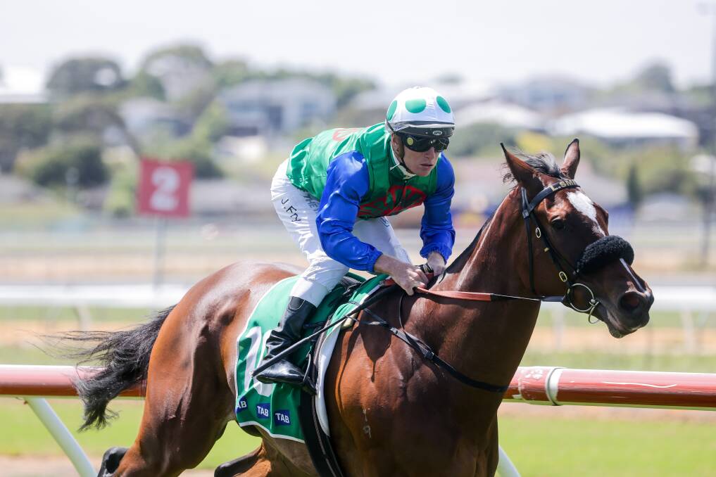 Queen Air wins the second race at the Warrnambool races on Wednesday. Picture: Anthony Brady