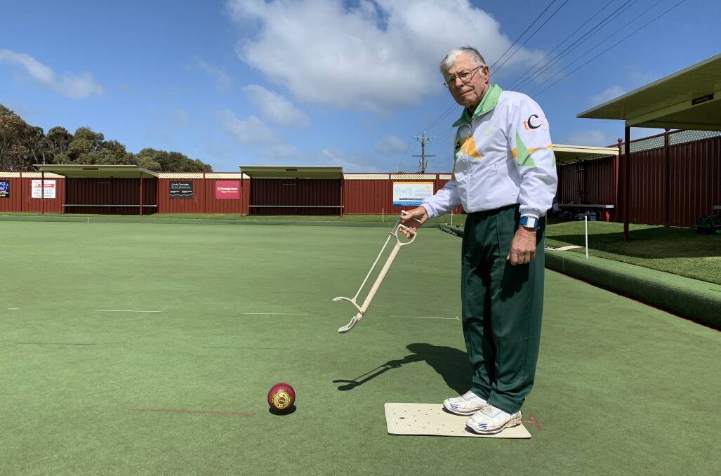 ROUND ONE: Terang's Kevin Johnson has started his 30th year in lawn bowls. Picture: Justine McCullagh-Beasy