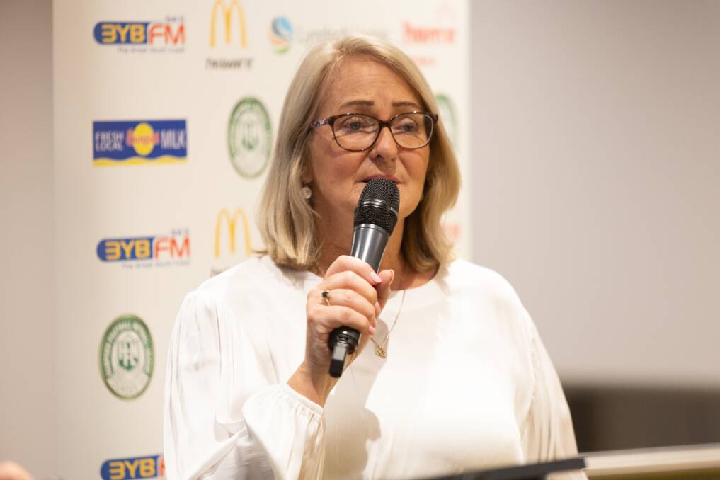 Trish Butters at the 2023 Hampden league season launch. She is stepping down from the board after 16 years. Picture by Eddie Guerrero 