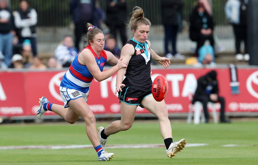 Port Adelaide midfielder Maria Moloney in action in 2022. Picture by Getty Images 