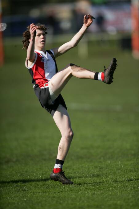 FOCUSSED: Koroit's Jett Grayland will play in the under 14 football grand final. Picture: Chris Doheny