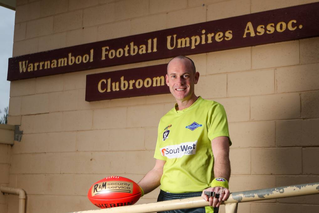 PASSIONATE: Andrew Lougheed first umpired in 1988. He's had breaks in between but loves being part of the Warrnambool and District Football Umpires Association. Picture: Morgan Hancock 