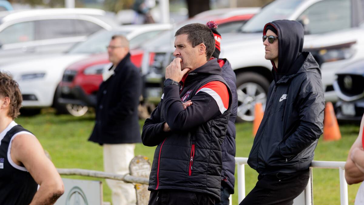 It was a nail-biting finish for Koroit coach Chris McLaren. Picture by Anthony Brady 