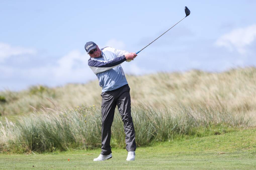 TEEING OFF: Russell Heliman played at Port Fairy on Sunday. Players can still have a hit at the links if they adhere to hygiene and social distancing. Picture: Morgan Hancock 