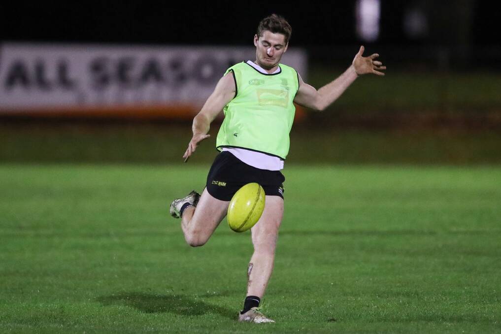 Scott Carlin trains with Terang Mortlake earlier this year. He has signed with the Bloods for the 2023 season.