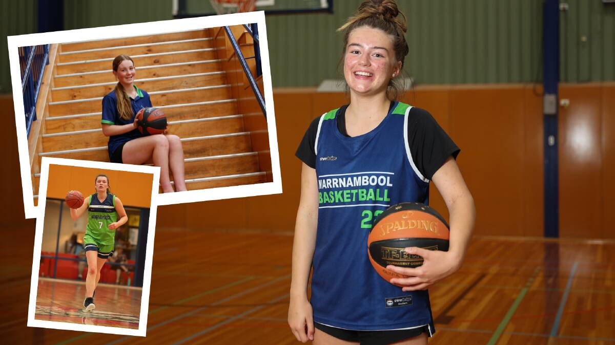 ONE MORE HURDLE: (clockwise) Matilda Sewell, Paiyton Noonan and Leah Bartlett and their Warrnambool Mermaids' teammates will face Portland Coasters in the Country Basketball League south-west conference grand final on Saturday night in Horsham. Pictures: Morgan Hancock, Emma Stapleton 