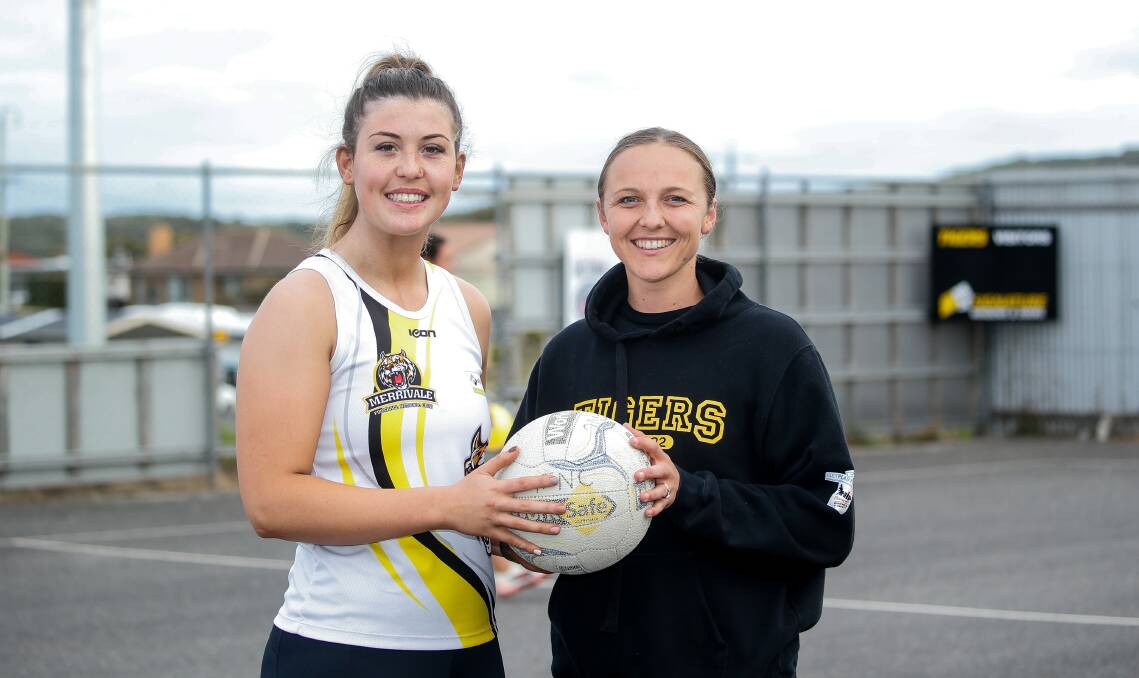 CLAWS OUT: Merrivale's Chloe Lovell and Jocelyn Bail will work together to drive the Tigers' attack in 2022. Picture: Anthony Brady 