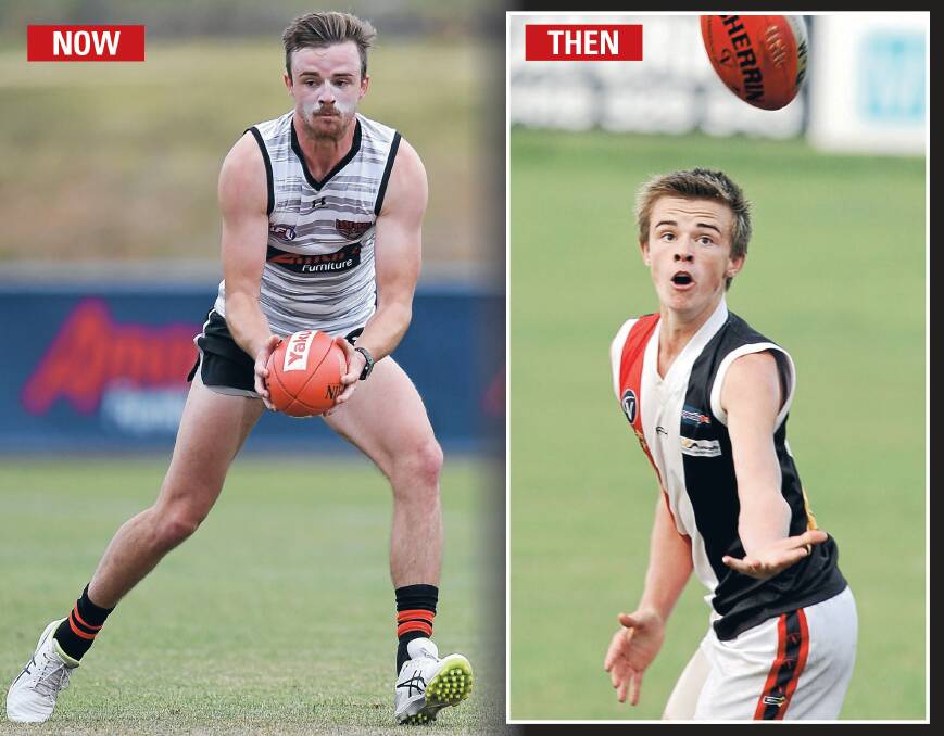 DEVELOPMENT: Essendon defender Marty Gleeson made a mark as a light-weight teenager for Koroit before he was drafted. He played seniors for the Saints in 2011 and 2012. 
