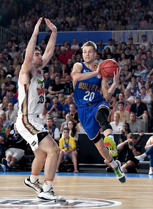 ON TARGET: Brisbane Bullets' Nathan Sobey was damaging in their stunning 36-point win against Cairns on Saturday night, shooting 30 points. Picture: Getty Images 