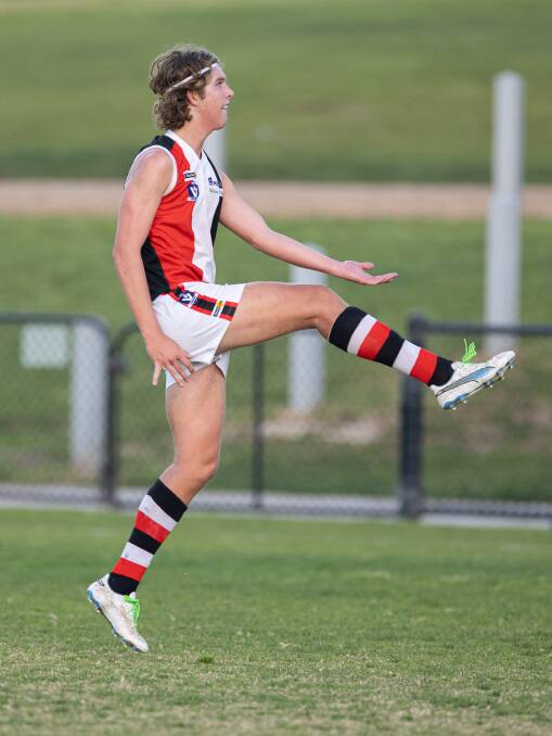 Koroit teenager Jag McInerney is the Saints' emerging ruckman. Picture by Sean McKenna 
