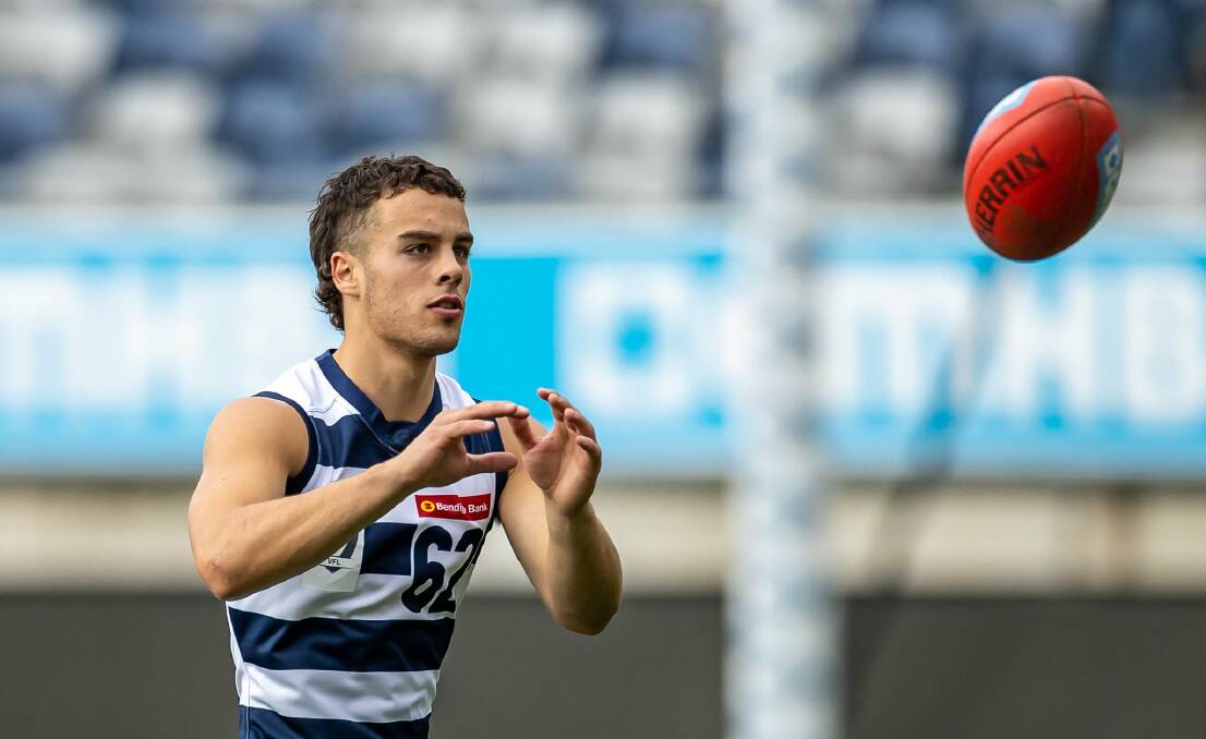 EARNING HIS STRIPES: Marcus Herbert playing for Geelong in the VFL. Picture: Arj Giese 