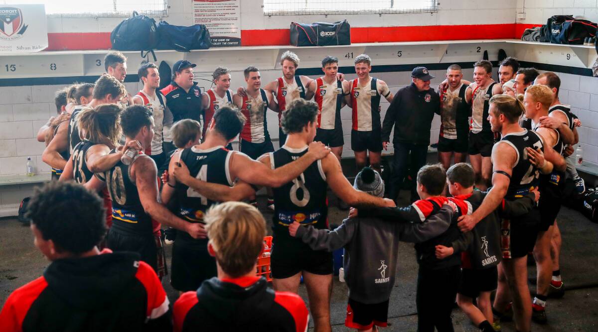 SING IT LOUD: Koroit sings its song after beating Portland on Saturday. Picture: Chris Doheny 