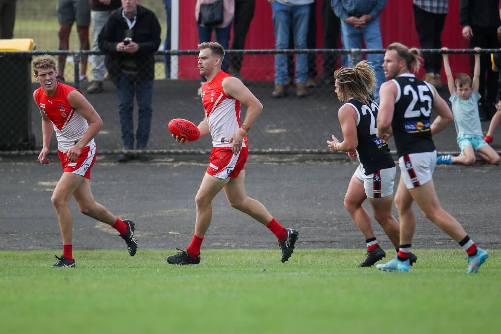 HANDY INCLUSION: South Warrnambool recruit Dylan Weir kicked three goals against Koroit. Picture: Morgan Hancock 