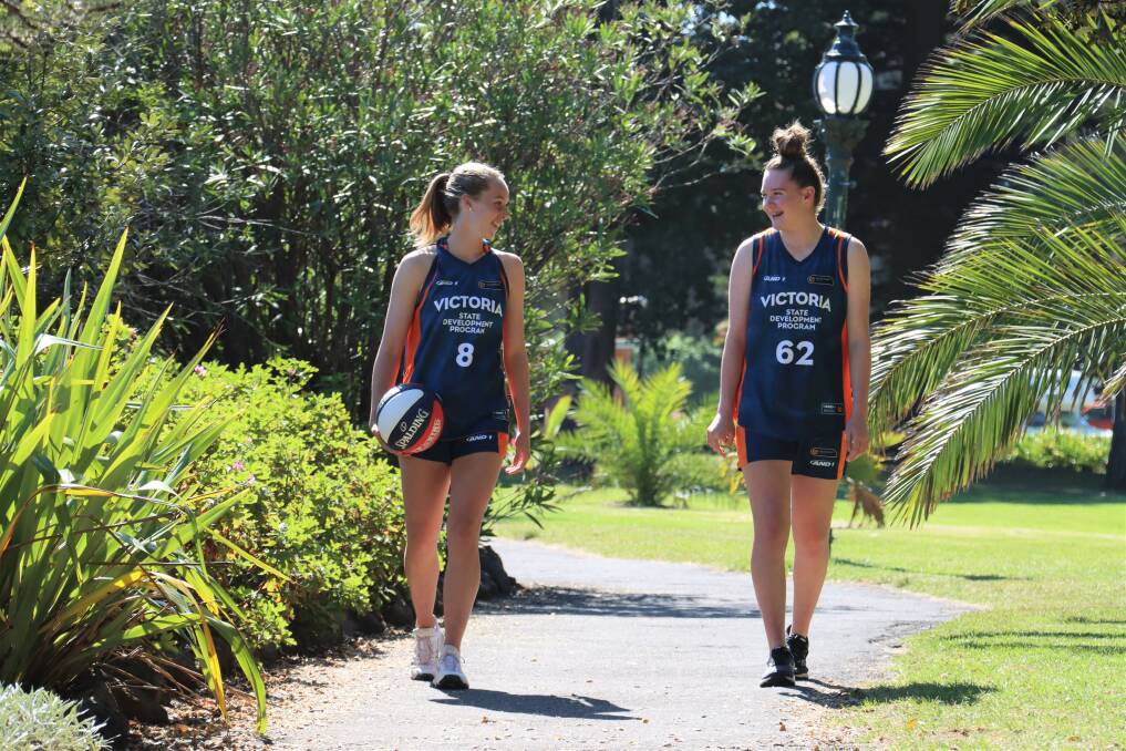MATES: Port Fairy-based Warrnambool basketballers Poppy Myers and Eve Covey will play for Vic Country at the national championships. Picture: Justine McCullagh-Beasy 